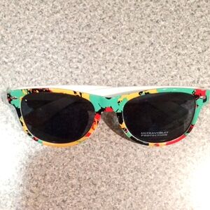Sunglasses paint splatter UV protection.